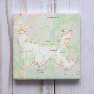 Square personalizado mapa posavasos con fondo de corcho, sandstone Custom Coaster regalos de luna de miel, personalizado stone Coasters aniversario regalos idea