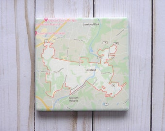 Quadratische individuelle Karte Untersetzer mit Kork Boden, Sandstein benutzerdefinierte Untersetzer Flitterwochen Geschenke, personalisierte Stein Untersetzer Jahrestagsgeschenke Idee