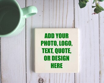 Absorbent Sandstone Coaster Personalized With Your Text Photo Picture Logo,Custom Stone Coasters Housewarming Gift,Customized Unique Gifts