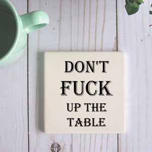 Aangepaste grappige stenen onderzetters met zweer woorden, sarcastische sarcasme Coasters, offensief Coasters met vulgaire vloek woorden, zandsteen onbeleefd geschenken