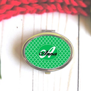 Taschenspiegel, personalisierter Kompaktspiegel, kleine Spiegel Geschenkideen für Frauen, Silber Geldbeutelspiegel mit jedem Namen, Foto, Farbe