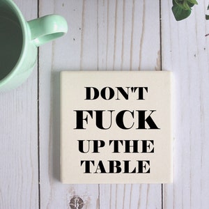 Sarcastische grappige onderzetters met onbeleefd offensief volwassen zweren woorden, ongepaste vloek Word zandsteen Coaster, vulgar godslastering unieke gift ideeën