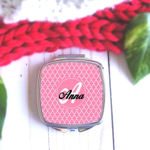 Custom Monogram Initial Compact Mirror Personalized With Any Name Or Color,Unique Pocket Mirror Gift For Women,Customized Makeup Mirror