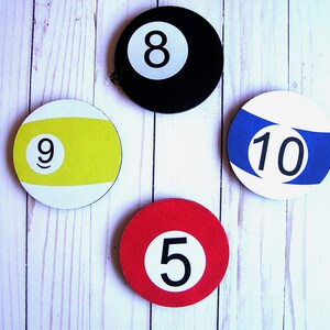 Custom Pool Ball Coaster,Snooker Pool Player Billiard Gifts,Soft Neoprene Absorbent Coasters,Customized Pool Balls,Personalized Coaster Set