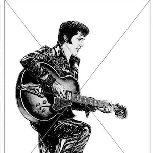 Elvis Presley Original Drawing Ink Print