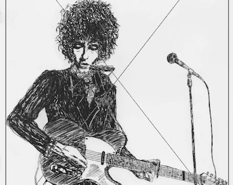 Bob Dylan original Ink drawing print