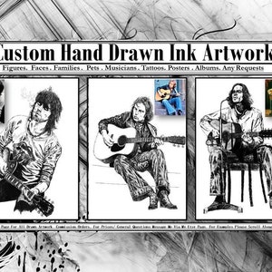 Pedido de arte personalizada com tinta desenhada à mão (feito sob encomenda) (envie-me uma mensagem para solicitações) Página de depósito (não reembolsável)