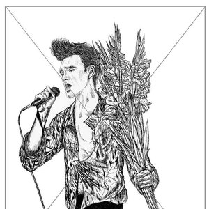 Morrissey (The Smiths) Oryginalny rysunek tuszem