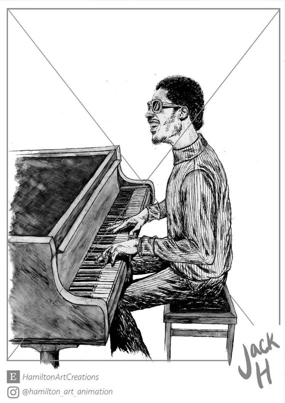 Stevie Wonder Original Ink Drawing Print - Etsy