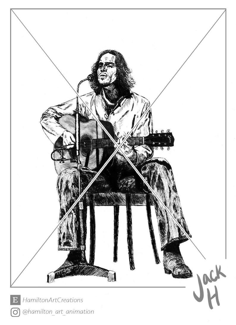 James Taylor Original Ink Drawing Etsy