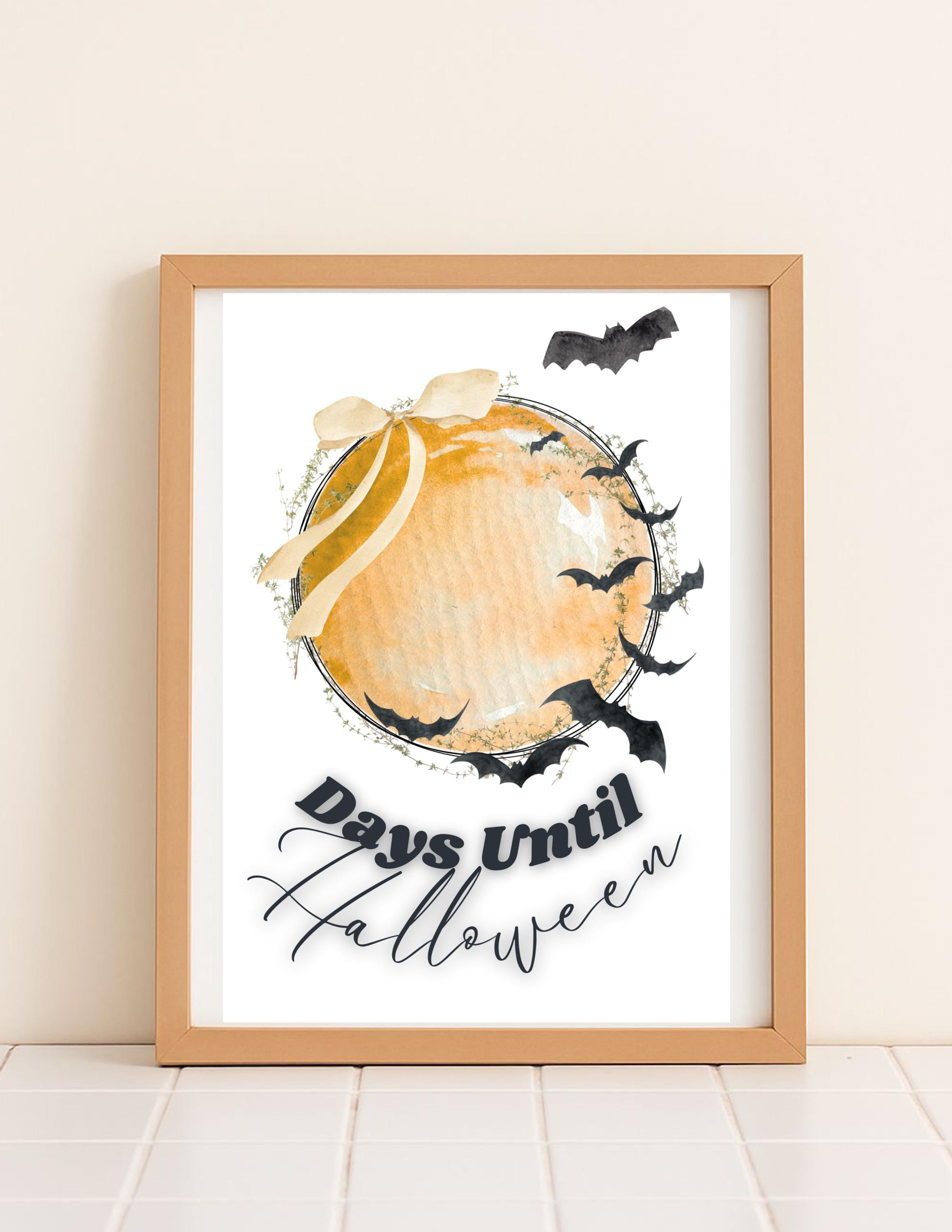 Halloween Countdown Printable | Days Until Halloween Sign | Bat ...