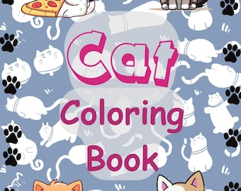 Cat Coloring Pages, Preschool Activity (Digital Download)