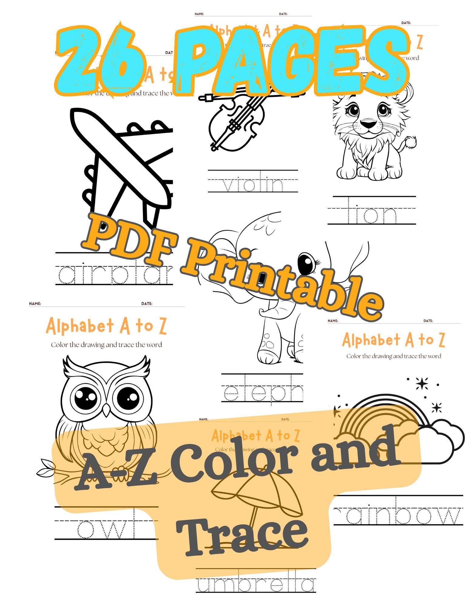 Abc Coloring Worksheet.pdf ABC Coloring & Tracing Worksheets: Kids Alphabet Learning (printable ...