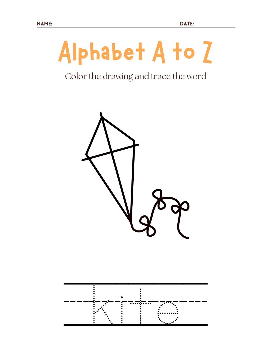 ABC Coloring & Tracing Worksheets: Kids Alphabet Learning (printable ...
