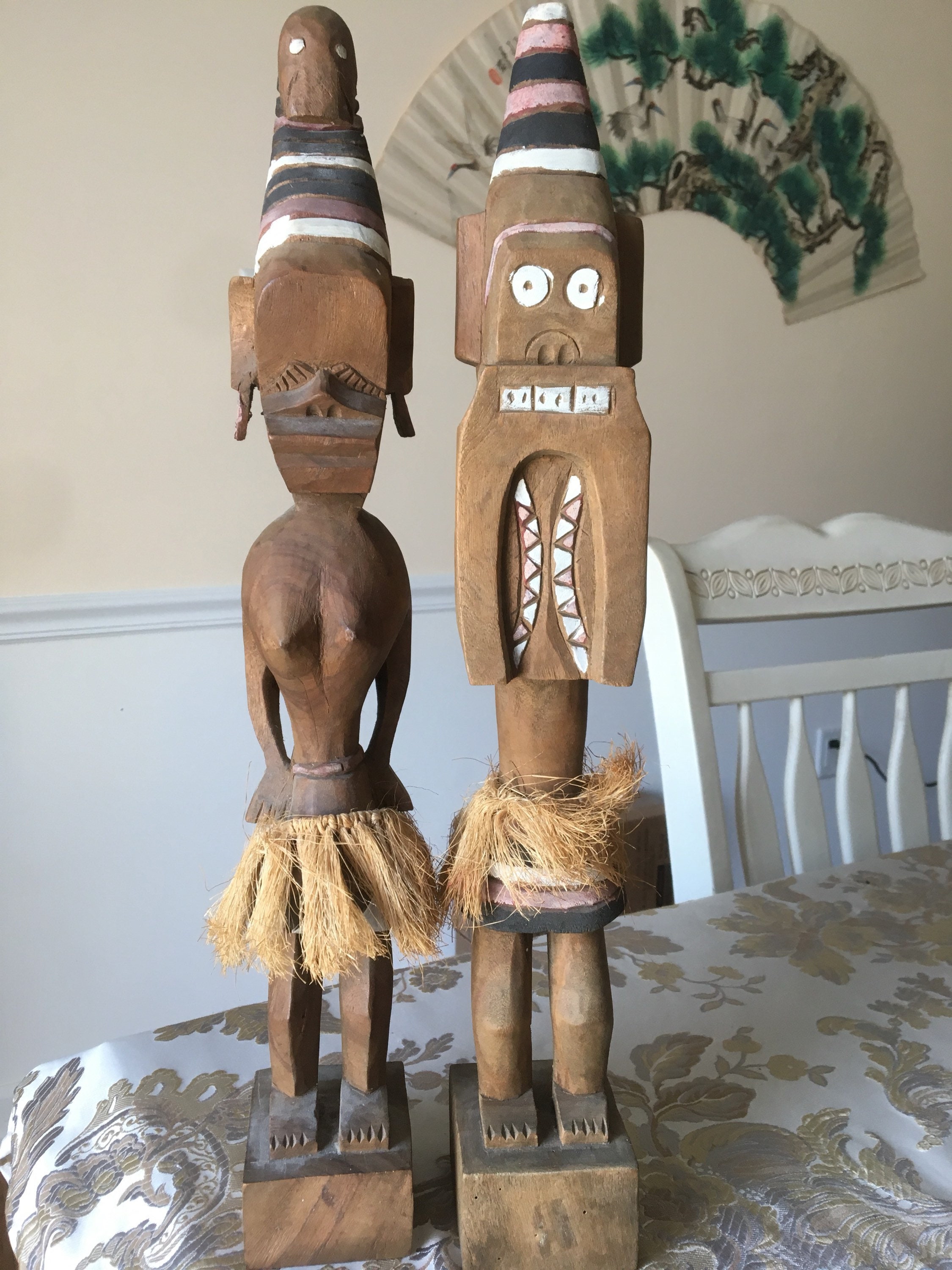 Pair Of Hand Carved African Figurines Etsy