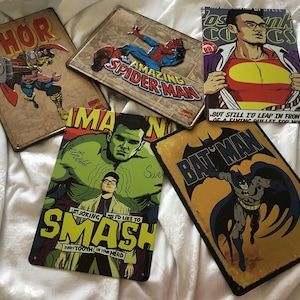 Comic Book Vintage Tin Signs Repro