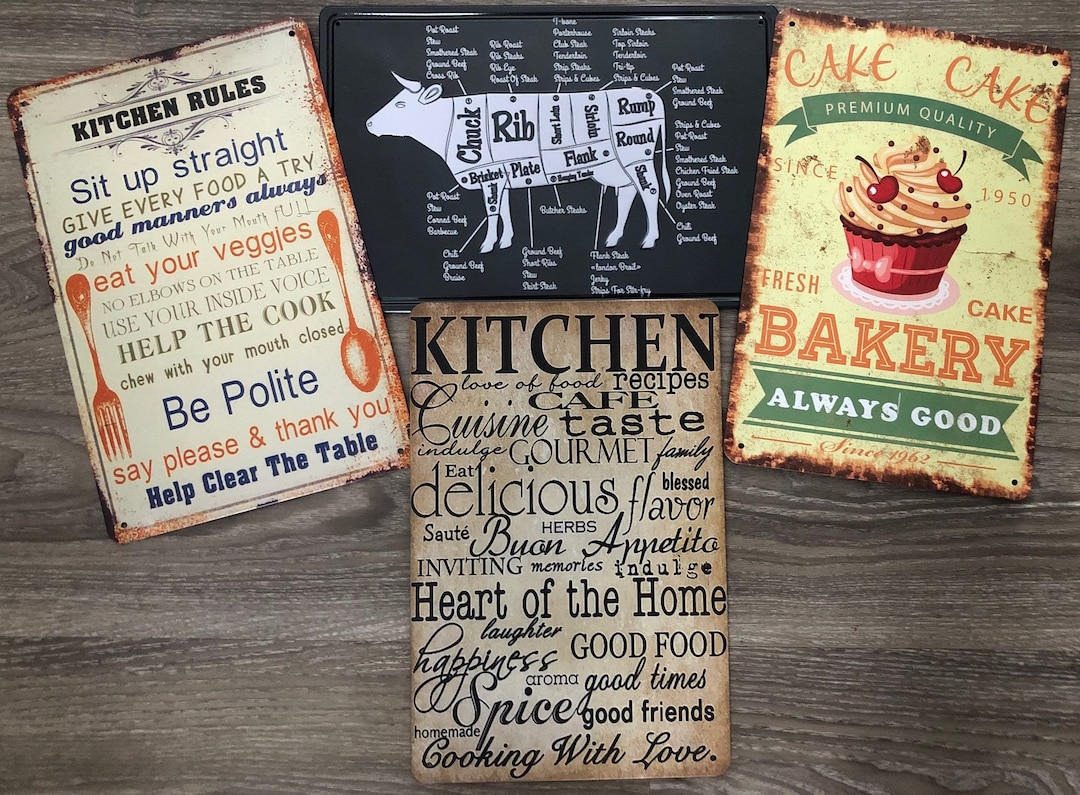 Kitchen Tin Signs Vintage Retro Look - Etsy