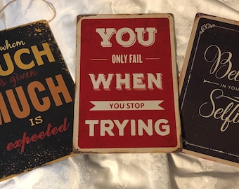 Inspirational Tin 12&quot;x 8&quot; Vintage Style Sign