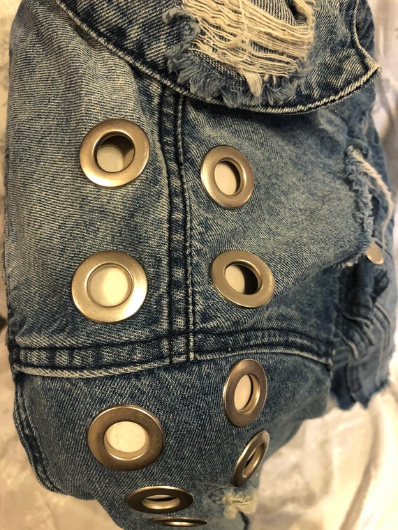 Vintage 1990s Revamped Denim Button Down Denim Je… - image 6