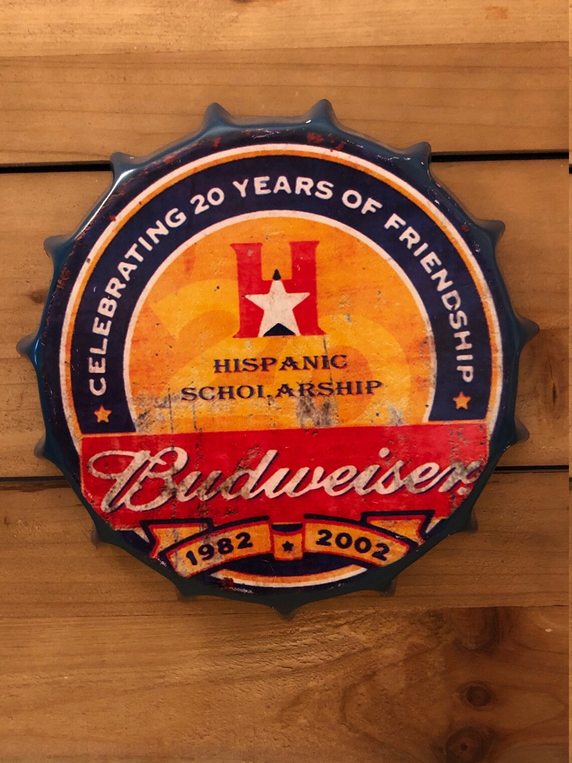 Budweiser Bottle Cap Nostalgia Rustic Tin Sign Replica Etsy