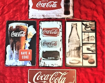 Coca-Cola Assorted Nostalgic 12&quot; x 8&quot; Weathered Antique Look Signs