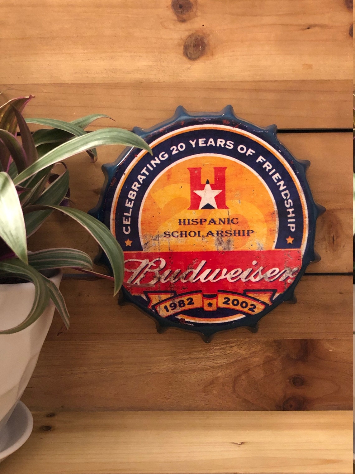Budweiser Bottle Cap Nostalgia Rustic Tin Sign Replica Etsy