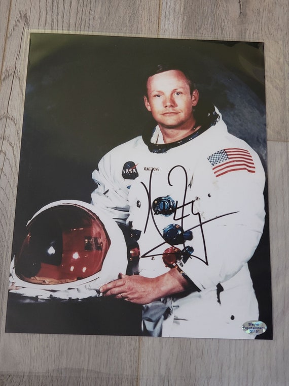RP Neil Armstrong Moon Walk 8"x10" Autographed Color Photograph 