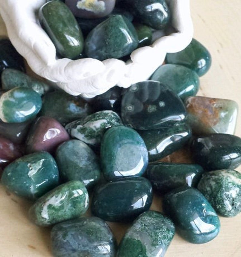 Moss Agate Moss Agate Healing Stone Real Moss in Agate | Etsy