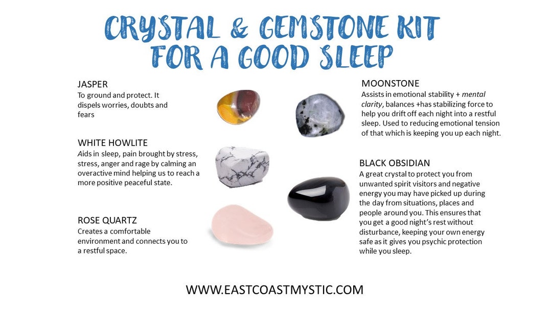 Crystal and Gemstones for a Good Sleep, Restful Sleep Crystal Kit