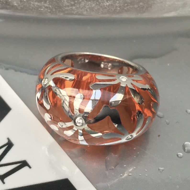 Resin ring in Silver 925 and resin
