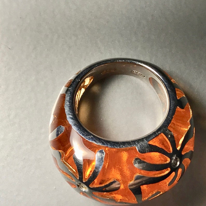 Resin ring in Silver 925 and resin