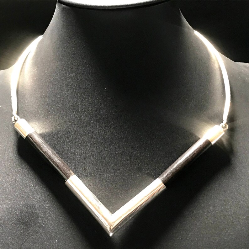 Handmade handmade Touareg silver and Ebony necklace