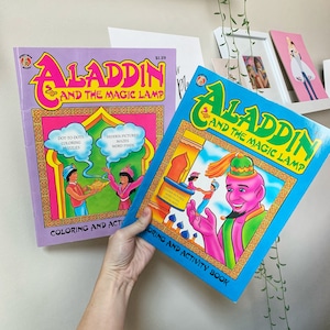 1992 Aladdin and The Magic Lamp Coloring and Activity Book Vintage