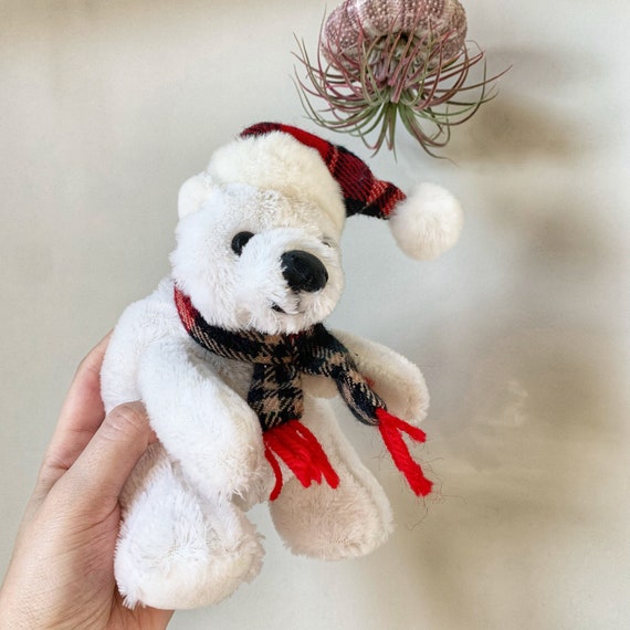 christmas stuffed polar bear