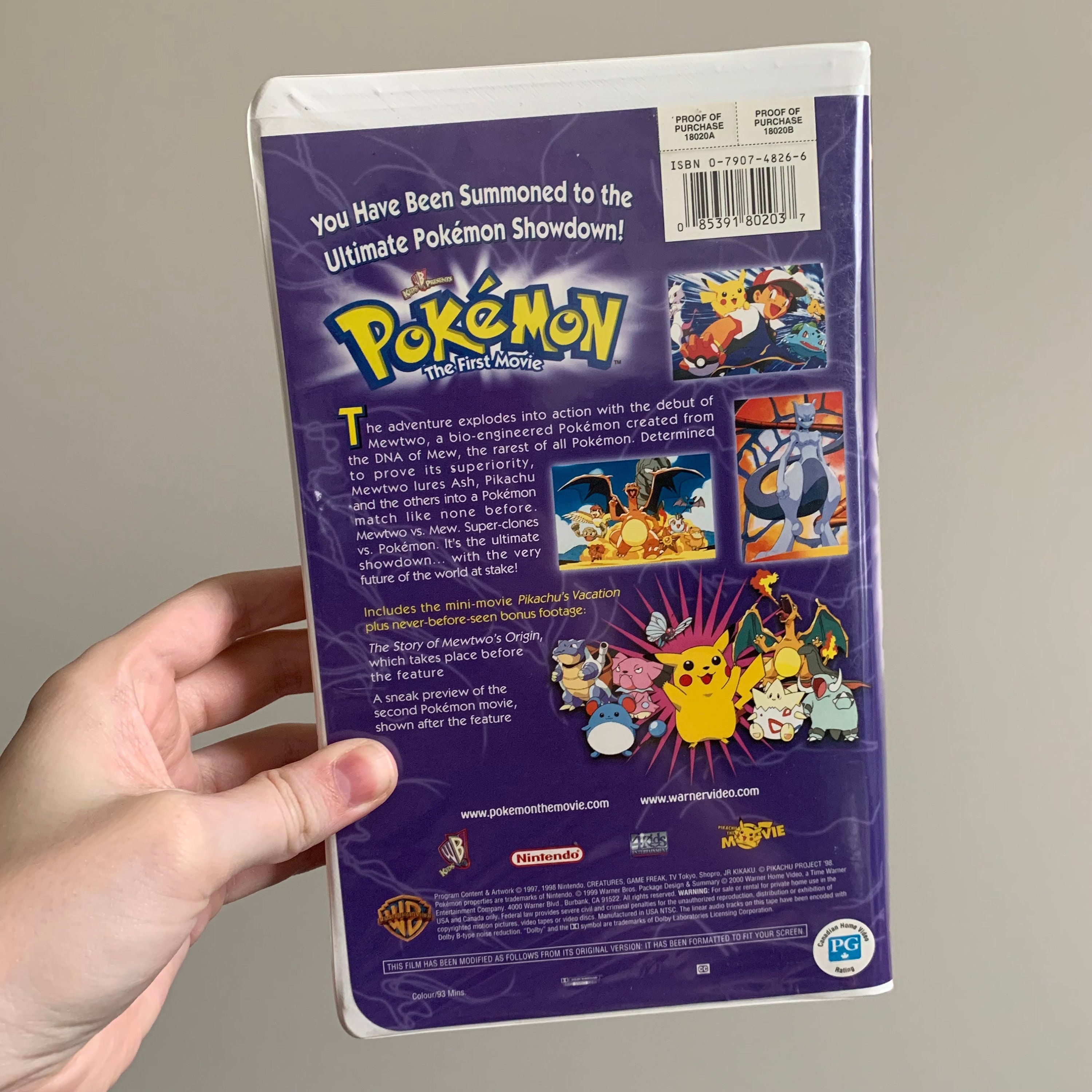 Vhs Pokémon Filme-mewtwo Vs.mew/fita Amarela-importado-2000