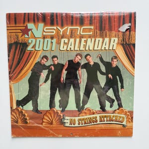 Calendário de parede NSYNC 2001, sem compromisso, lacrado, Justin Timberlake