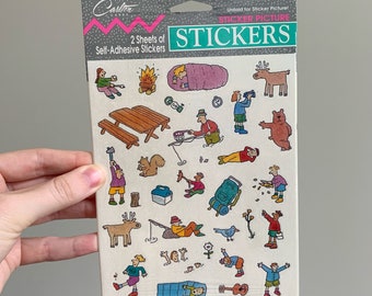 Carlton Cards Sticker Picture Camping Vintage Sealed