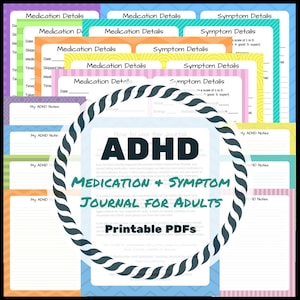 ADHD Medication & Symptom Journal | Adult ADHD | Medication Log | Symptom Tracker