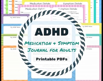 Journal des médicaments et des symptômes du TDAH | TDAH chez l'adulte | Registre des médicaments | Suivi des symptômes