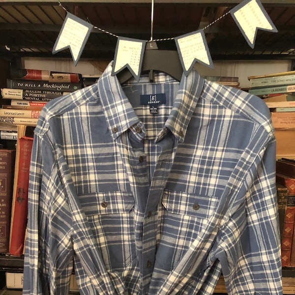 Blue Flannel Shirt Men's 2XL Cotton Beach Flannel "Monogram Option" Plaid Matching Bridesmaid flannel