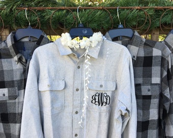 4 Flannel Bridesmaid Shirts Men S Black Grey Plaid Etsy
