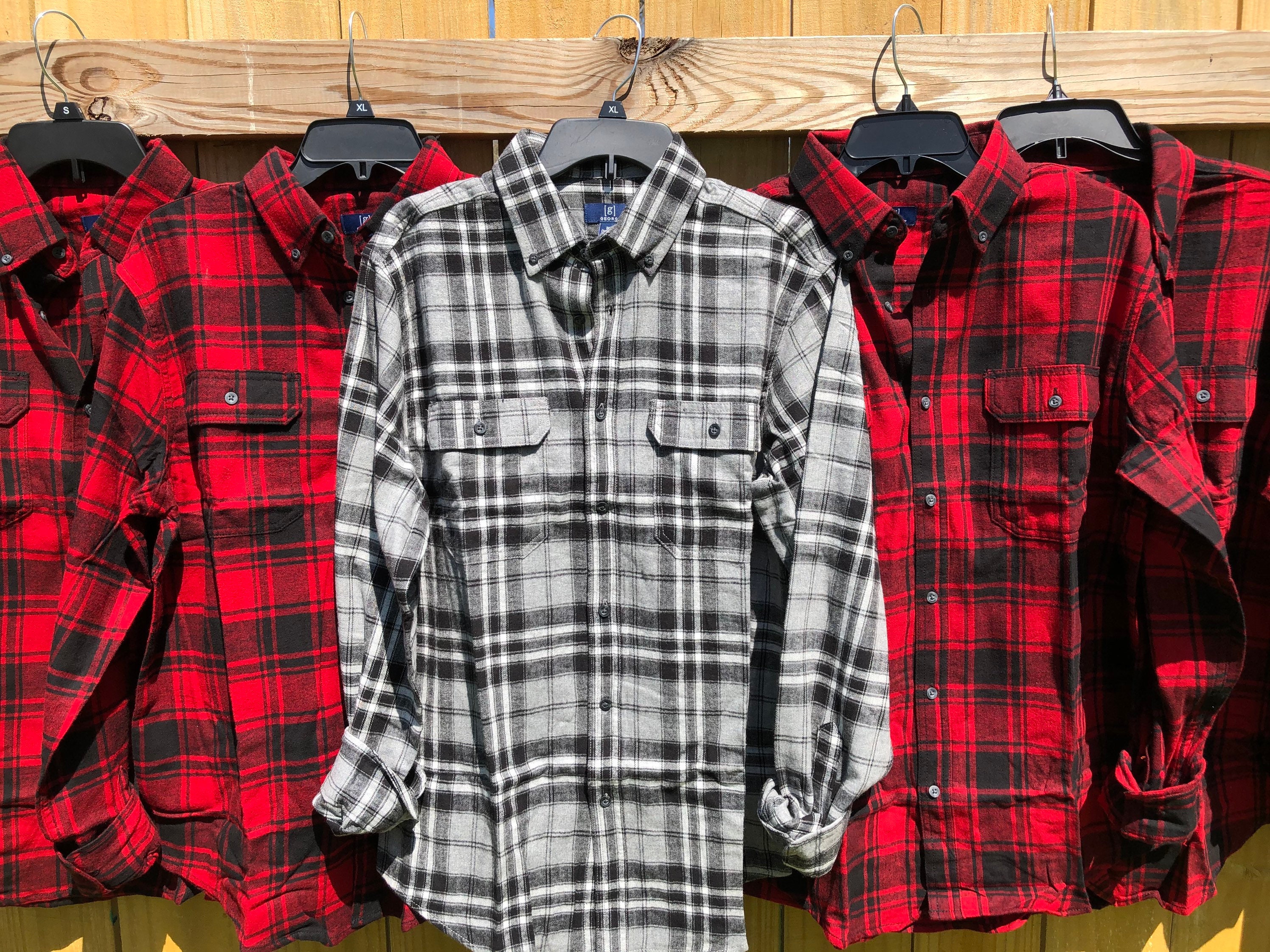 6 Bridesmaid Flannel Shirts Red Plaid Oversized Mens Flannels Etsy