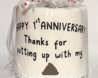 First Anniversary Gift  Gag Gift Funny Toilet Paper 1st Anniversary Paper