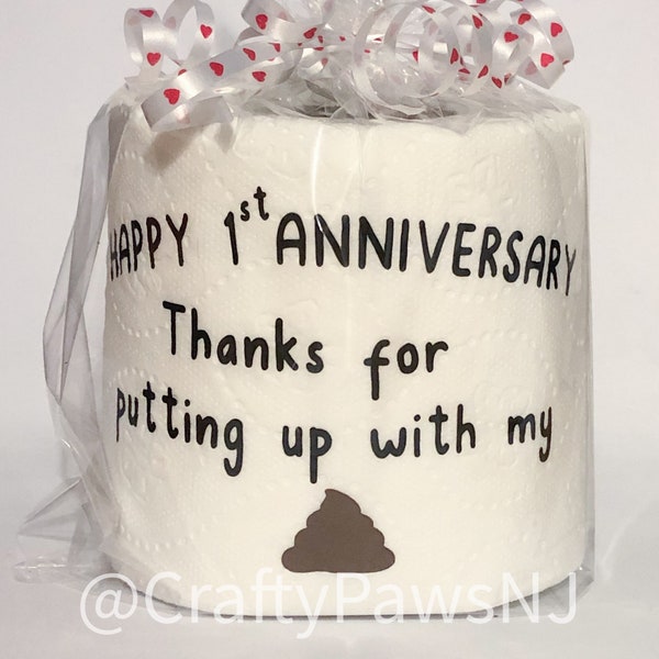 First Anniversary Gift  Gag Gift Funny Toilet Paper 1st Anniversary Paper
