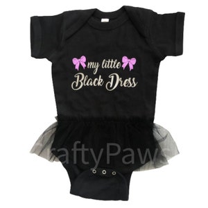 Little Black Dress For Baby, Baby Girl Bodysuit , Formal Baby Dress, Fancy Baby Dress, Baby Girl Take Home Outfit , Girl Gender Reveal Gift