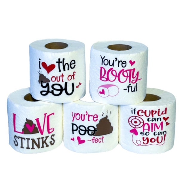 Valentine's Day Gift, Valentine Toilet Paper, Gag Gift for boyfriend, Gag Gift for Girlfriend, Funny Valentine Day Gift