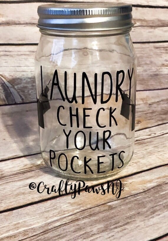 Laundry Change Piggy Bank Laundry money jar mason jar bank Etsy