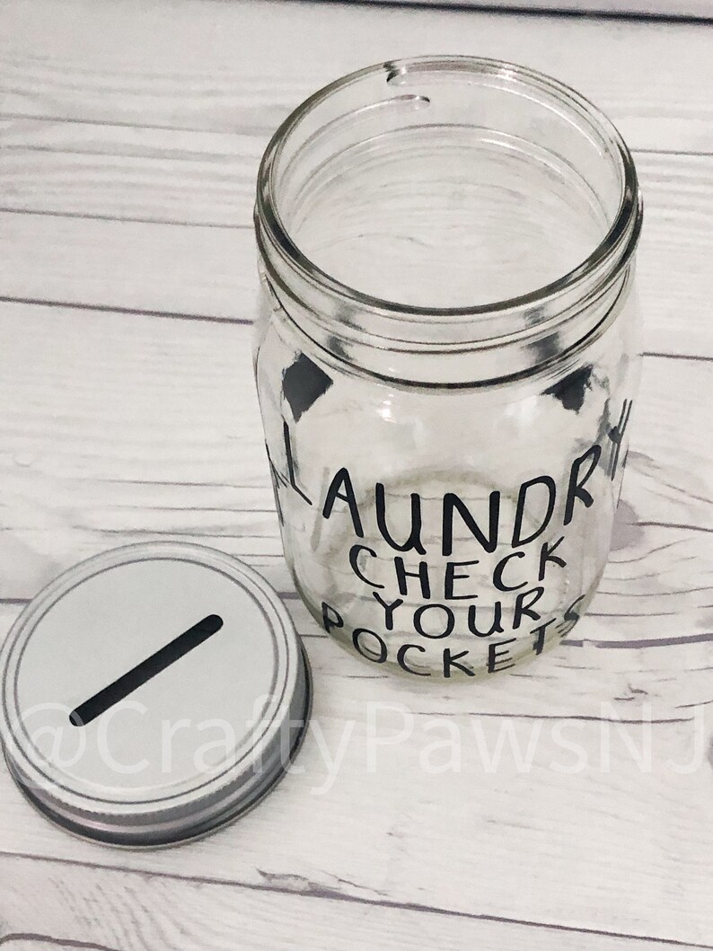 Laundry Change Piggy Bank Laundry Money Jar Mason Jar Bank Etsy