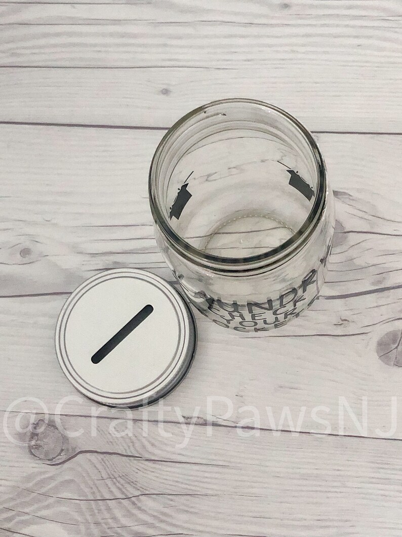 Laundry Change Piggy Bank Laundry Money Jar Mason Jar Bank Etsy