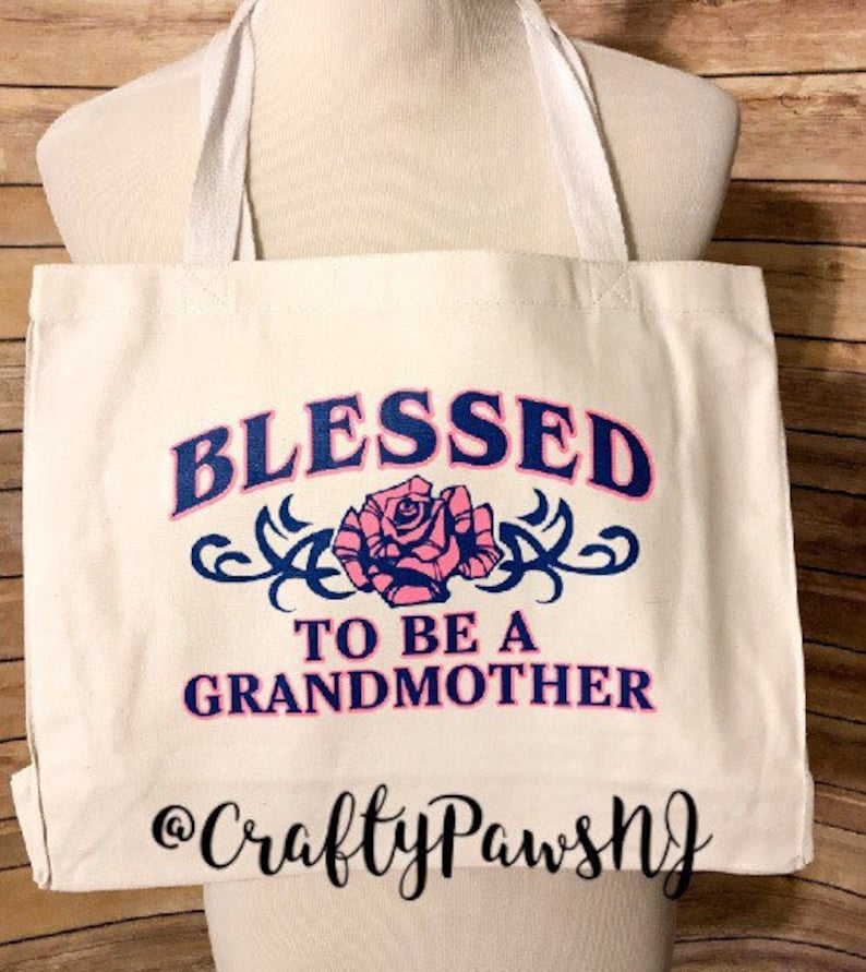 Grandmother Gift Blessed to be a Grandmother Tote Bag
